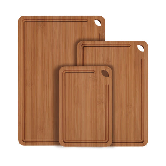 Dark Carbonized Bamboo Cutting Board Set of 3 banner