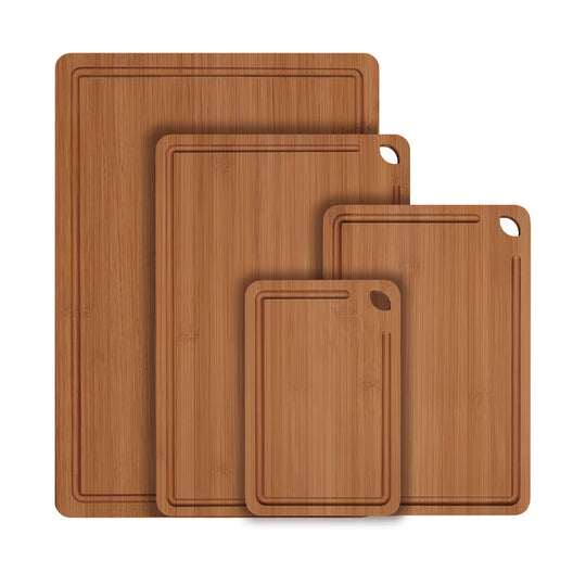Dark Carbonized Bamboo Cutting Board Set of 4 banner