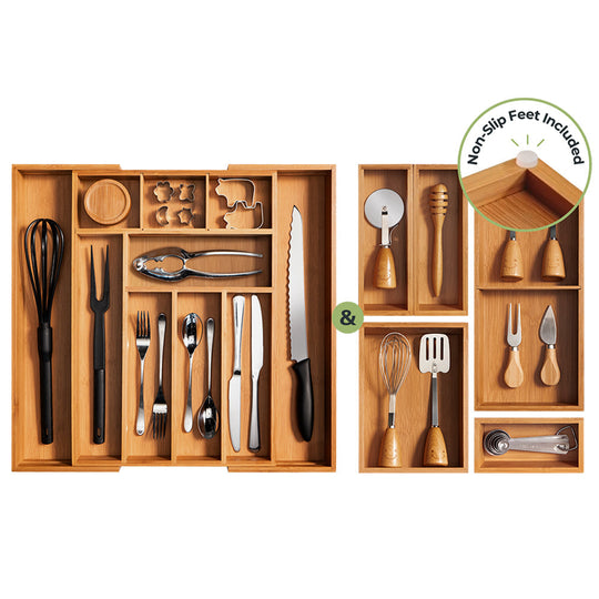 6-Piece Bamboo Drawer Organizer Set banner